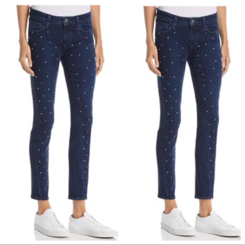 Paige Verdugo Embellished Mid-Rise Skinny Jeans
